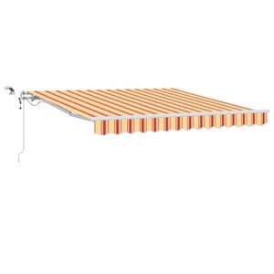 vidaXL Skrovita tenda Žuta i narančasta 350 x 250 cm Poliester i metal