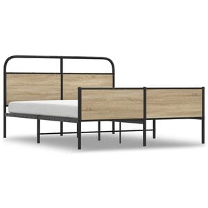 vidaXL Metalni okvir kreveta bez madraca boja hrasta 160x200 cm