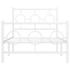 vidaXL Metalni okvir kreveta uzglavlje i podnožje bijeli 90x190 cm