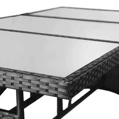 vidaXL Vrtni stol crni 170 x 80 x 74 cm od poliratana