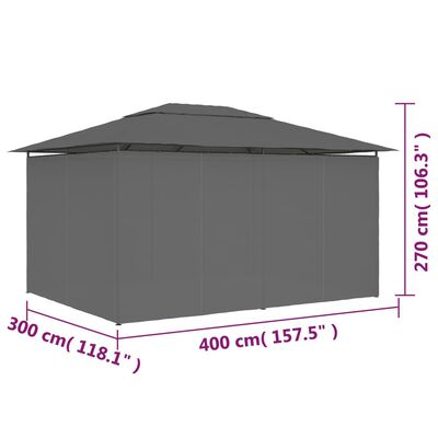 vidaXL Vrtni šator sa zavjesama 4 x 3 m antracit