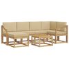 vidaXL Set vanjskih sofa 7 kom. Bijela i bež Čvrsto drvo akacije