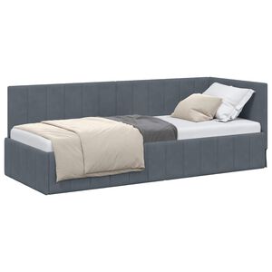 vidaXL Kutni okvir kreveta Tamno siva 80 cm x 200 cm Bar&scaron;un