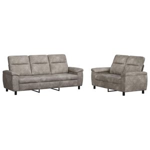 vidaXL Set sofe 2 pcs Svjetlosiva Umetnička suknja koža