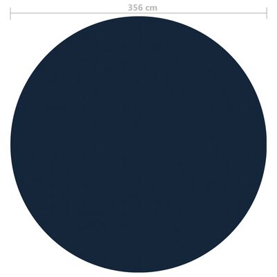vidaXL Plutajući PE solarni pokrov za bazen 356 cm crno-plavi