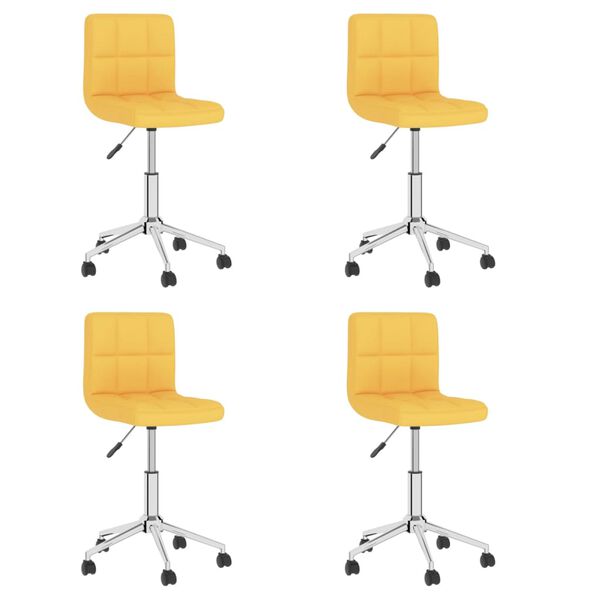 vidaXL Okretne blagovaonske stolice od tkanine 4 kom boja senfa