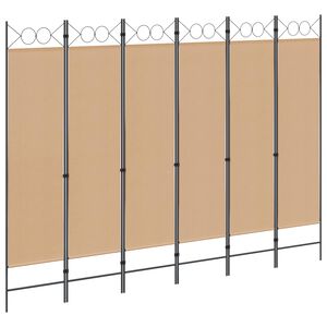 vidaXL Razdjelnik prostora s 6 panela Bež 240 x 180 cm Tkanina