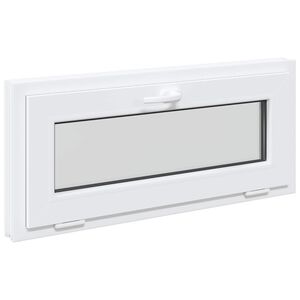 vidaXL Prozor za podrum RISOR 90 x 40 cm PVC i staklo Bijela
