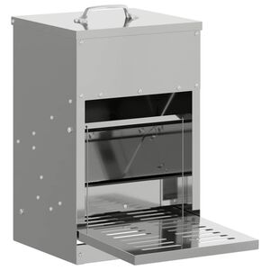 vidaXL Feeder s nogom za piliće Srebrno 25 x 42 x 40 cm Cinkani čelik