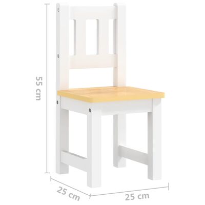 vidaXL 4-dijelni set dječjeg stola i stolica bijeli i bež MDF