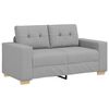 vidaXL Sofa 2 pcs Siva Platnasta tkanina