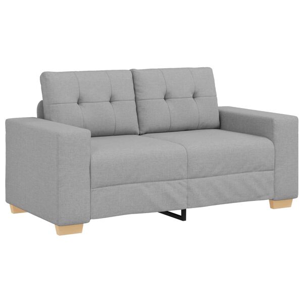 vidaXL Sofa 2 pcs Siva Platnasta tkanina