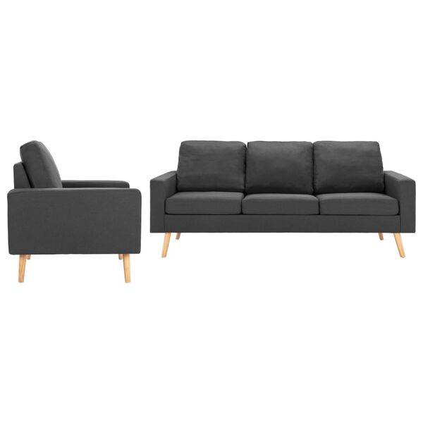 vidaXL 2-dijelni set sofa od tkanine tamnosivi