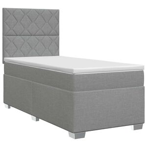 vidaXL Boxspring krevet s madracem Svjetlosiva Jjedan Tkanina