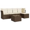 vidaXL 6-dijelni set vrtnih sofa od poliratana s jastucima smeđi