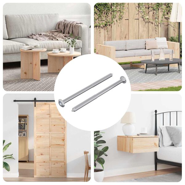 vidaXL Vijak 2 pcs Srebrno M6 x 100 mm Čelik