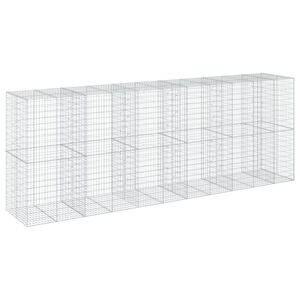 vidaXL Gabionska ko&scaron;ara s poklopcem 550x100x200 cm pocinčano željezo