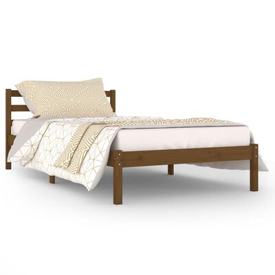 vidaXL Okvir za krevet od masivne borovine 100 x 200 cm boja meda