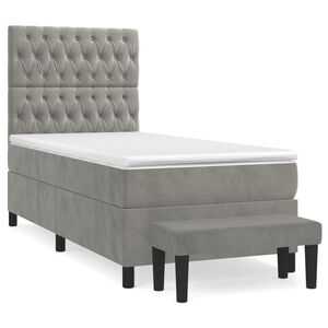 vidaXL Box spring krevet s madracem svjetlosivi 80 x 200 cm bar&scaron;unasti