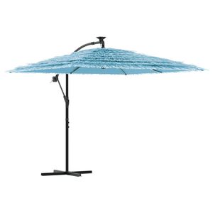 vidaXL Vrtni suncobran s čeličnom &scaron;ipkom plavi 246x246x230 cm