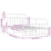 vidaXL Metalni okvir kreveta uzglavlje i podnožje bijeli 120x200 cm