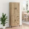 vidaXL Highboard s ladicama 2 pcs Umjetnički hrast Konstruirano drvo