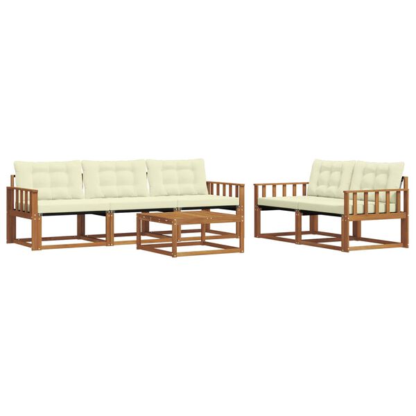 vidaXL Set vanjskih sofa s jastukom 6 pcs Prirodna i krem