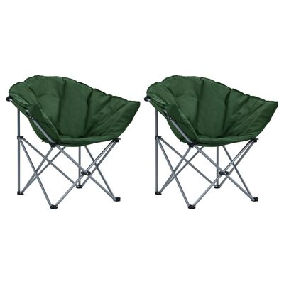 vidaXL Sklopive okrugle stolice 2 kom zelene