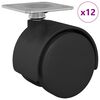 vidaXL Dizalni kotač 12 pcs Crna 39,5 x 39,5 x 37,8 mm Željezo i PP