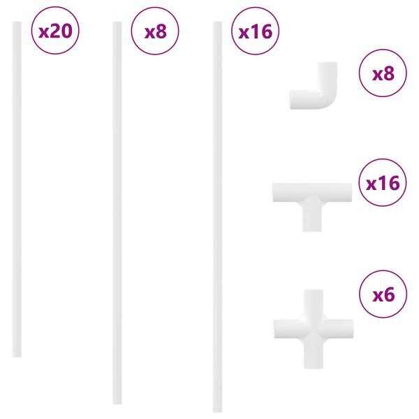 vidaXL PVC Cijev 2 pcs Bijelo 12,2 x 1,8 x 500 mm PP, PE