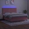vidaXL Krevet box spring s madracem LED ružičasti 160x200cm bar&scaron;unasti