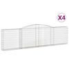 vidaXL Lučne gabionske ko&scaron;are 4 kom 400x30x100/120cm pocinčano željezo