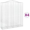 vidaXL Lučne gabionske ko&scaron;are 4 kom 200x50x220/240cm pocinčano željezo