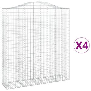 vidaXL Lučne gabionske ko&scaron;are 4 kom 200x50x220/240cm pocinčano željezo