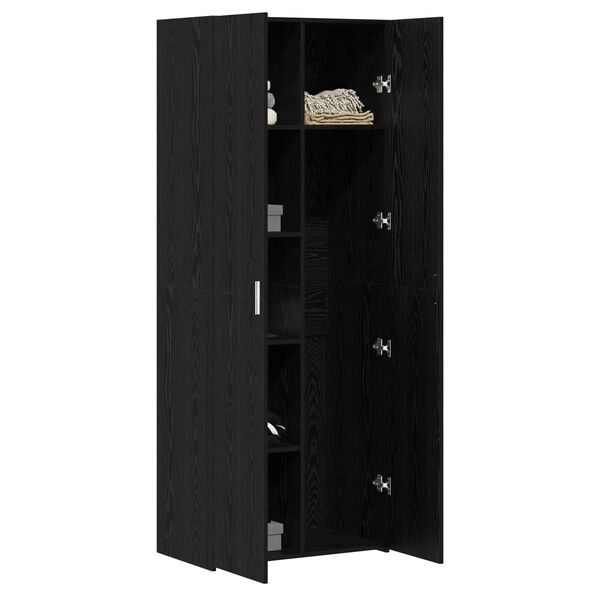 vidaXL Highboard Crni hrast 70 x 42.5 x 185 cm Konstruirano drvo
