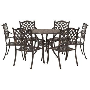 vidaXL Vrtni set za objed 7 pcs Bronzana Aluminij