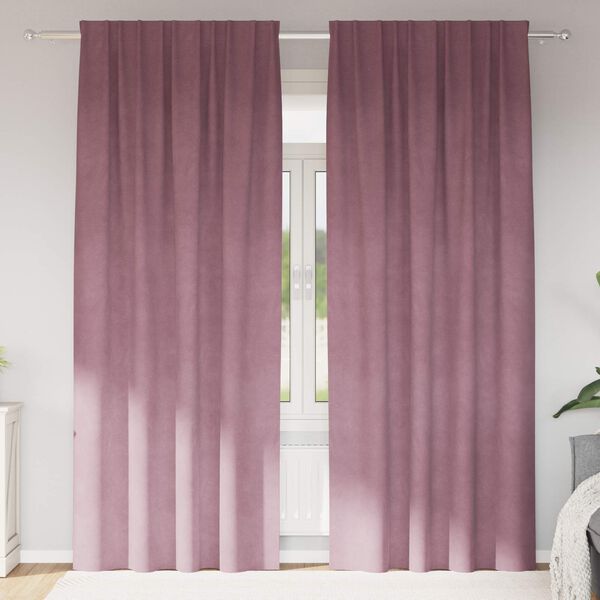 vidaXL Zavjese za zamračivanje 2 pcs Tamno ružičasta 140 x 245 cm