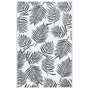 vidaXL Vanjski tepih ARAKIL bijelo-crni 120 x 180 cm PP