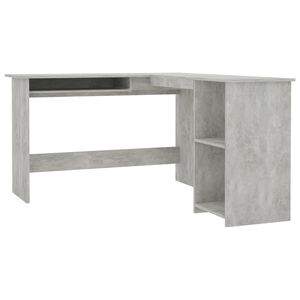 vidaXL Kutni radni stol boja betona 120x140x75 cm konstruirano drvo