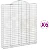 vidaXL Lučne gabionske ko&scaron;are 6 kom 200x30x220/240cm pocinčano željezo