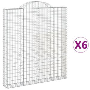vidaXL Lučne gabionske ko&scaron;are 6 kom 200x30x220/240cm pocinčano željezo