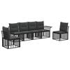 vidaXL Set vanjskih sofa s jastukom 6 pcs Crna i tamno siva Poliester