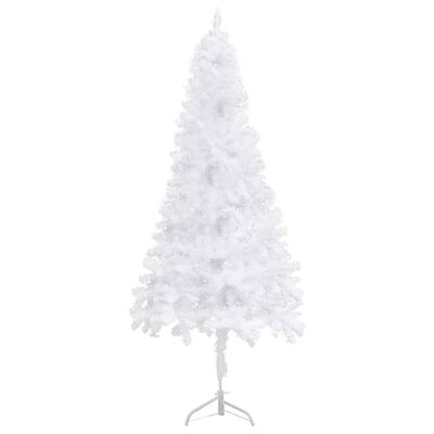 vidaXL Kutno umjetno božićno drvce s LED svjetlima bijelo 150 cm PVC