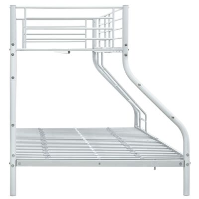 vidaXL Okvir za krevet na kat bijeli metalni 140 x 200 / 90 x 200 cm
