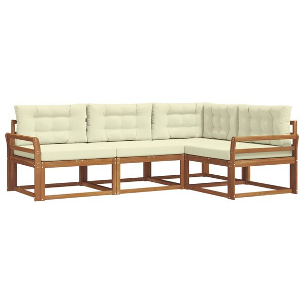 vidaXL Set vanjskih sofa s jastukom 4 pcs Prirodna i krem