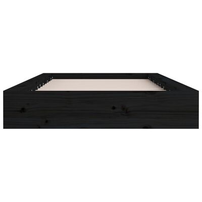 vidaXL Okvir za krevet crni 140x190 cm od masivnog drva