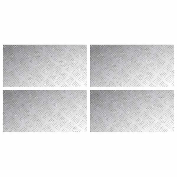 vidaXL Kockaste ploče 4 pcs Srebrno 60 x 30 cm Aluminij