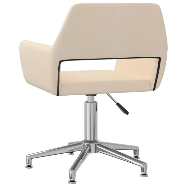 vidaXL Okretna blagovaonska stolica od tkanine krem