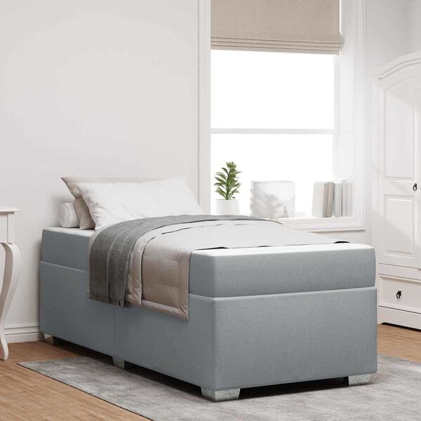 vidaXL Krevetna konstrukcija Svijetlo siva 90 x 190 cm tkanina