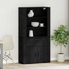 vidaXL Highboard Crni hrast 80 x 33 x 150 cm Konstruirano drvo